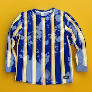 Empyre Streetwear Bleached Custom Men's Yellow & Blue LS Size Large T-shirt